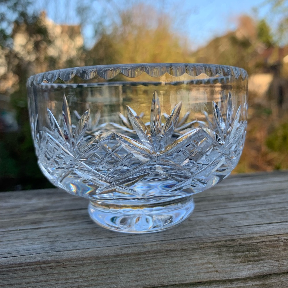 Vintage Thomas Webb Footed Cut Glass Bowl